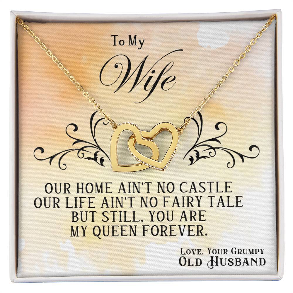 Interlocking Hearts Necklace—To my wife, you are my queen forever
