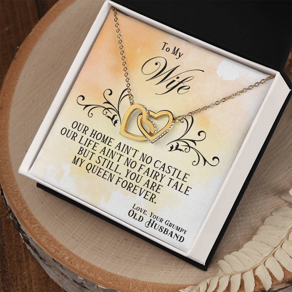 Interlocking Hearts Necklace—To my wife, you are my queen forever