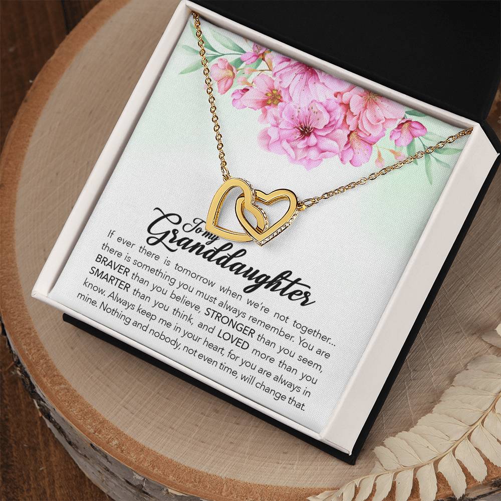 Interlocking Hearts Necklace—To my granddaughter, always keep me in your heart