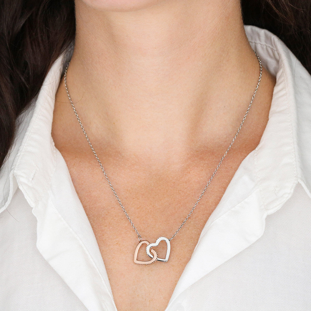 Interlocking Hearts Necklace—To my beautiful daughter, just hold this to feel my love