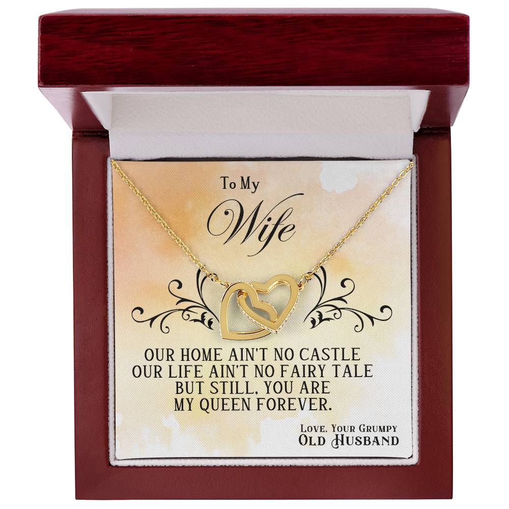 Interlocking Hearts Necklace—To my wife, you are my queen forever