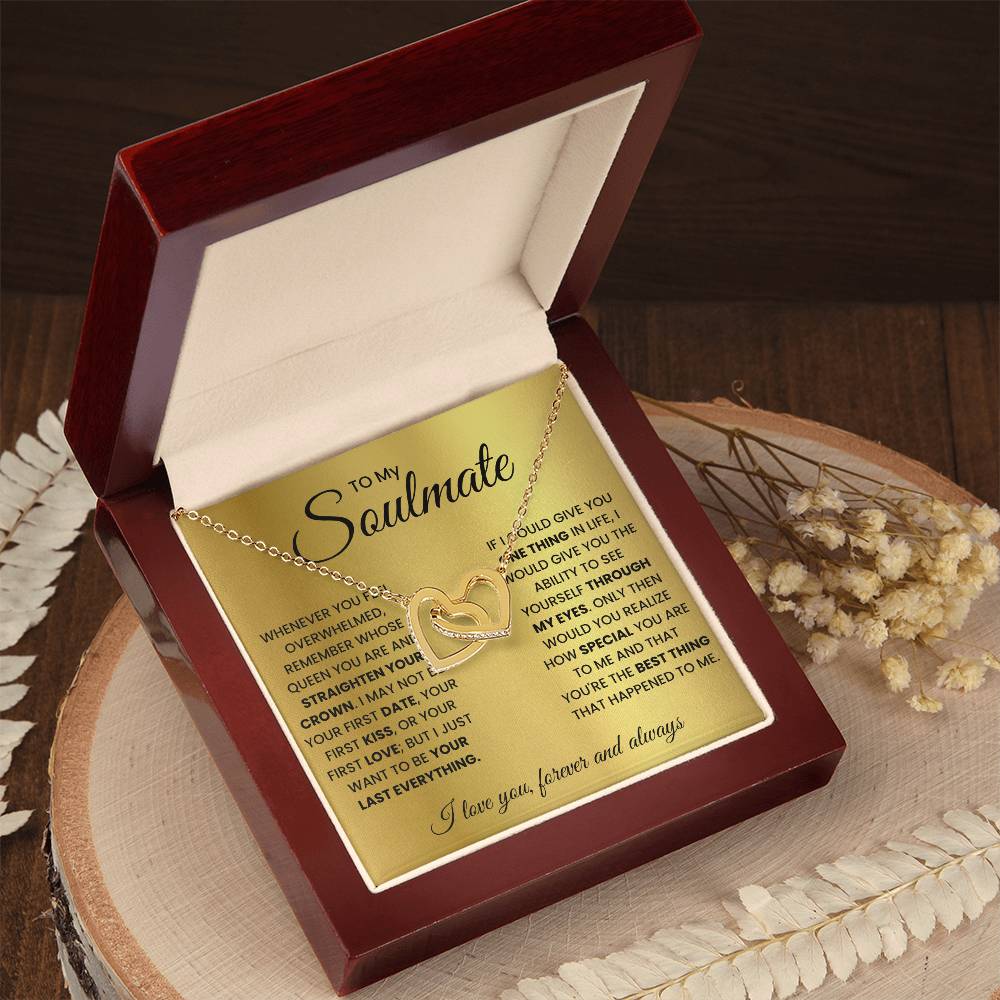 Interlocking Hearts Necklace—To my soulmate, remember whose queen you are